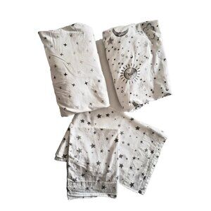 POTTERY BARN KIDS 5 pc Sheet Set Toddler Crib Cot 2) Fitted 1) Flat 1)Pillowcase